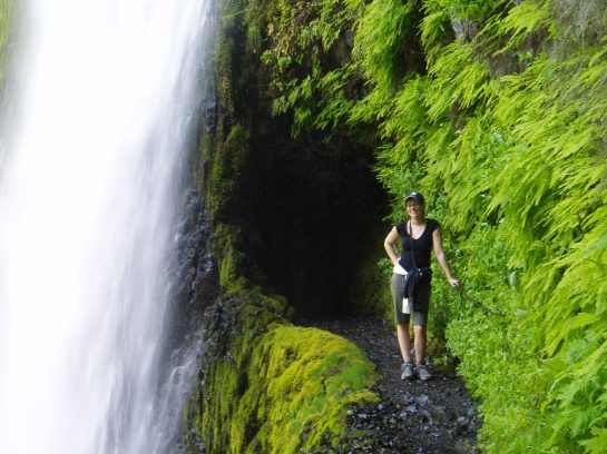 At Tunnel Falls in the Columbia River Gorge.